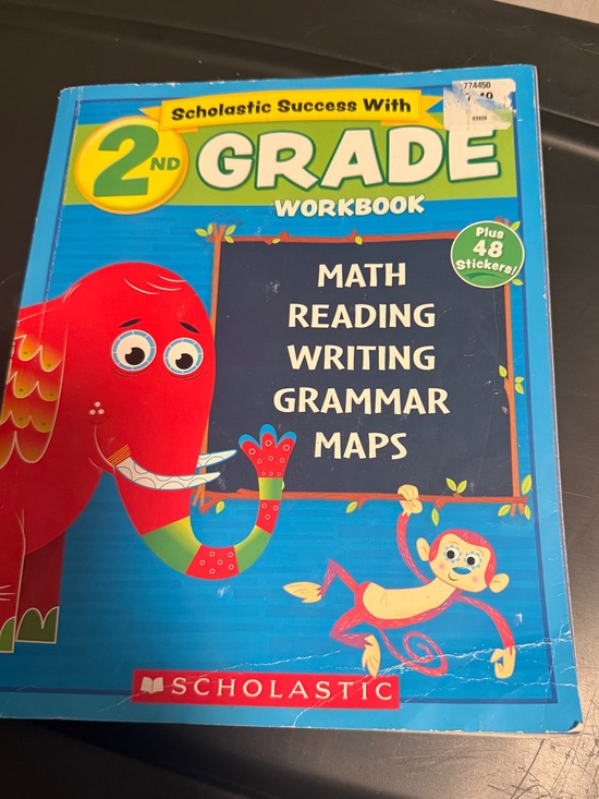 Scholastic Other - Scholastic 2nd Grade Workbook - Bright Blue Cover with Red Elephant